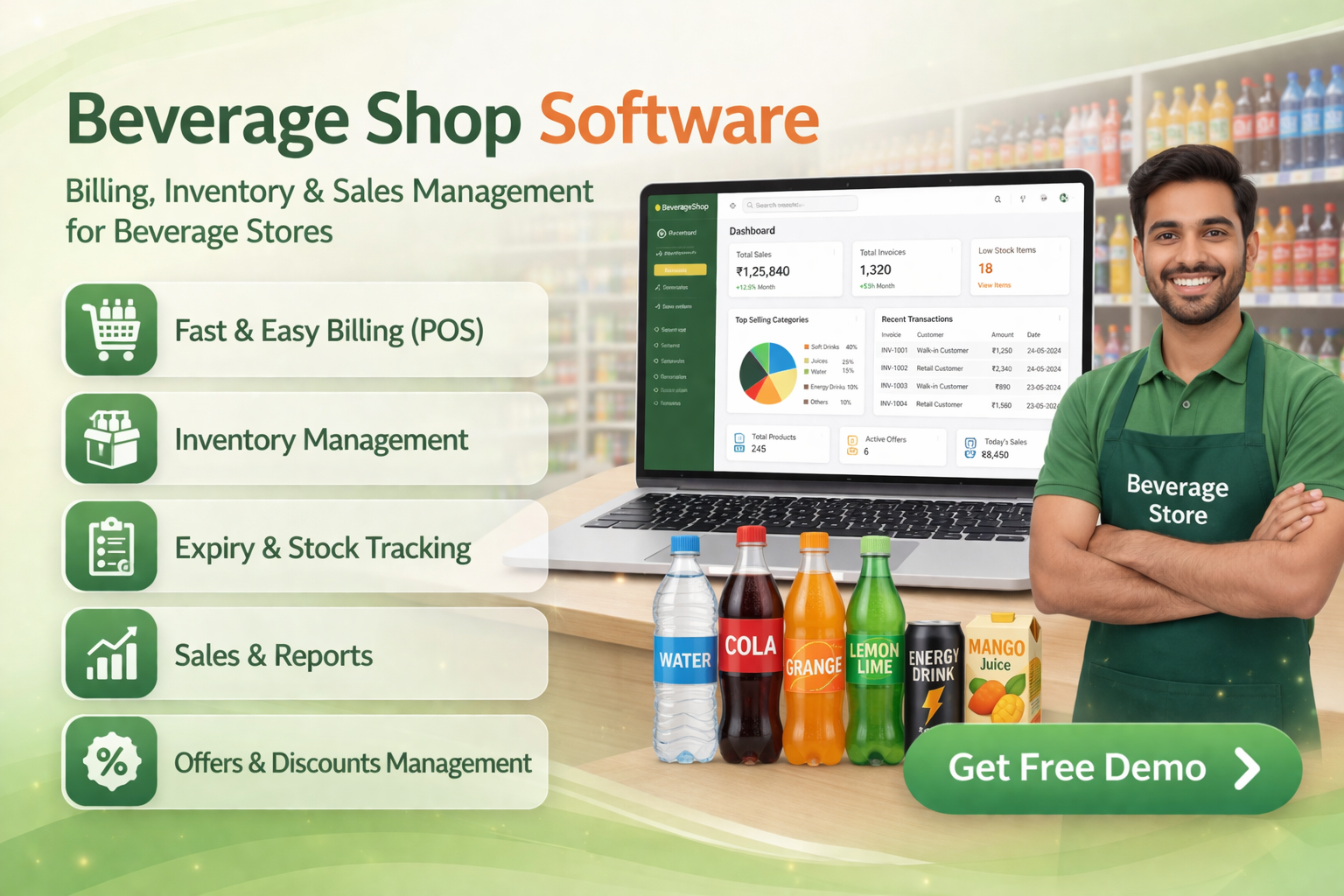 Beverage shop billing software
